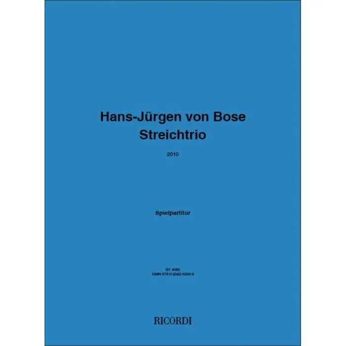 Bose, Hans-Jürgen – String Trio