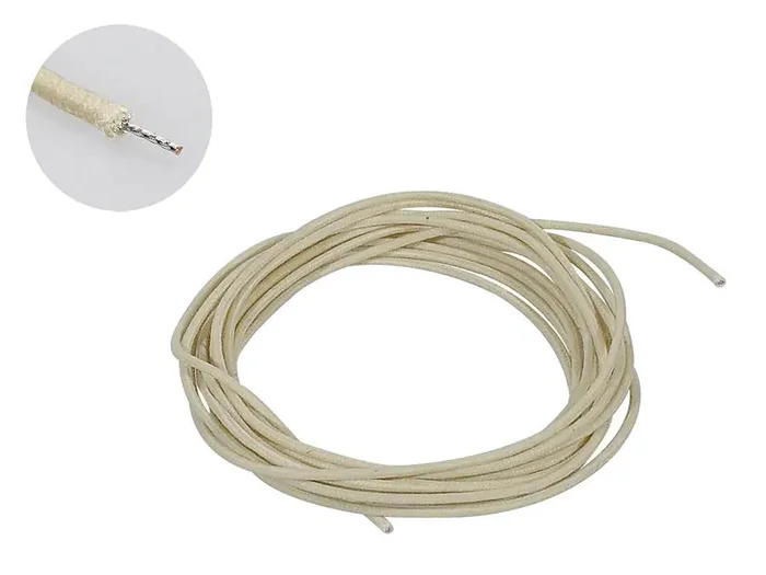 Boston / Gavitt White Waxed Cotton Braided Push Back Wire – 10ft / 3m