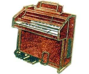 Brooch-Coloured Enamel-Elect.Organ