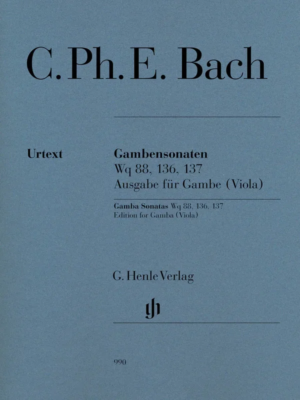 C.P.E. Bach: Gamba Sonatas, Wq. 88, 136, 137 (version for viola)