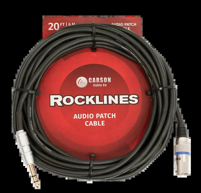 Carson Cable Co ROCKLINES 20 Inch XLR(M) – ST Jack Instrument Cable