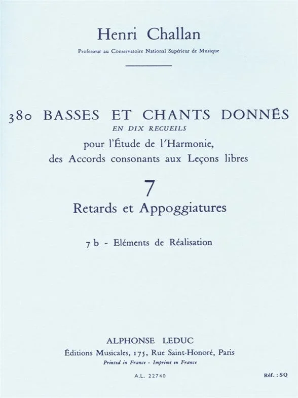 Challan: Basses et Chants Donnés – 7b (Retards et appoggiatures)