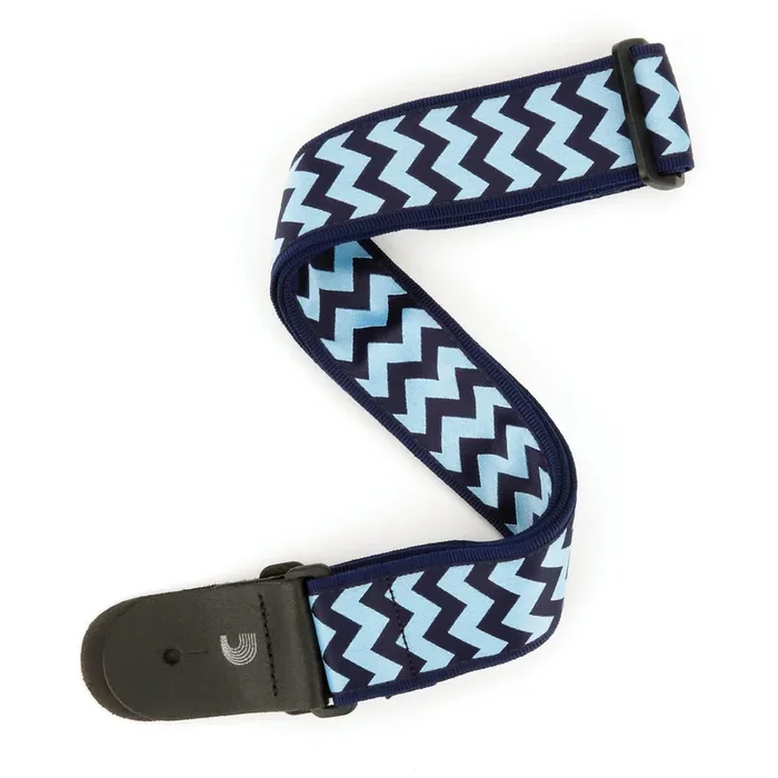 Chevron Guitar Strap, Blue and Navy – by D’Addario