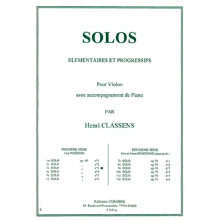 Classens, Henri – Solo n°3 Op.69 n°3 (première série)