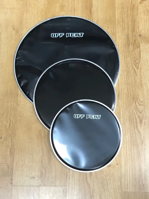 Clearance – Drum Set Tom Pack – Black Single Ply – 10″ 12″ 16″