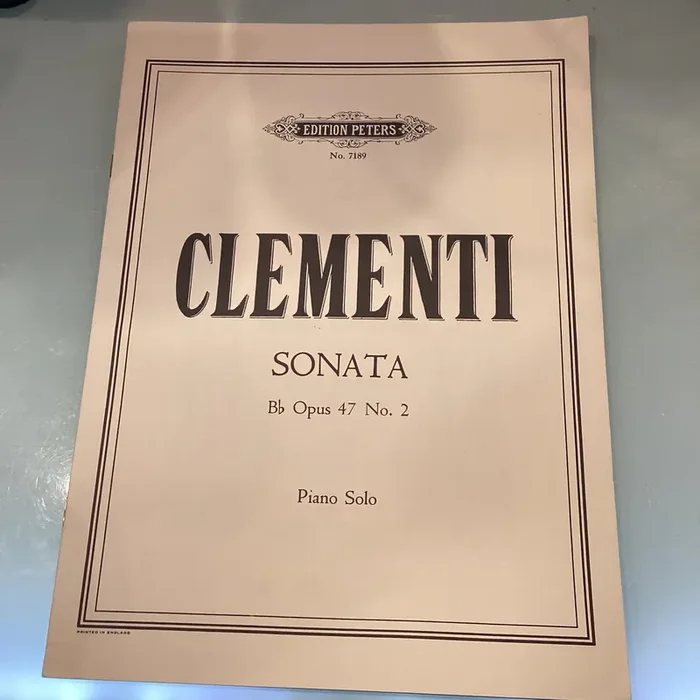 Clementi Sonata Bb Opus 47 No. 2 Piano Solo -Edition Peters No. 7189 (Single Piece)