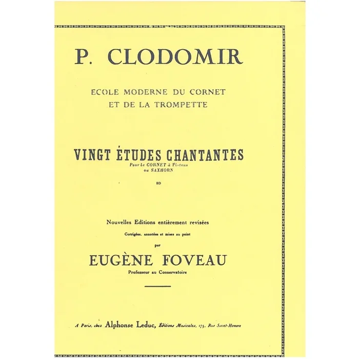 Clodomir, Pierre-François – Etudes Chantantes(20)