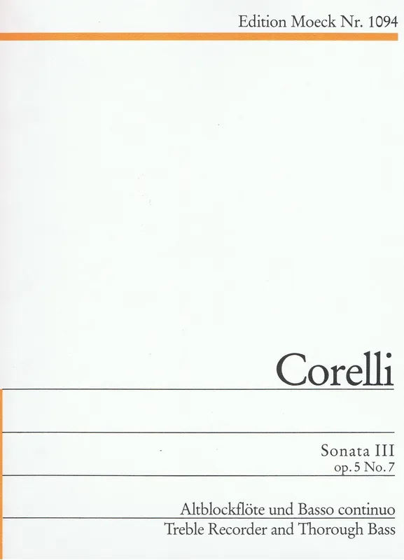 Corelli Sonata III in G Minor for Treble Recorder and Basso Continuo