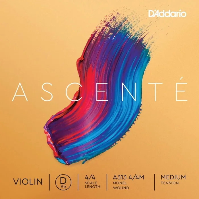 D’Addario Ascente Violin D String, 4/4 Scale, Medium Tension
