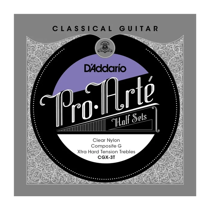 D’Addario CGX-3T Pro-Arte Clear Nylon w- Composite G Classical Guitar Half Set, Extra Hard Tension