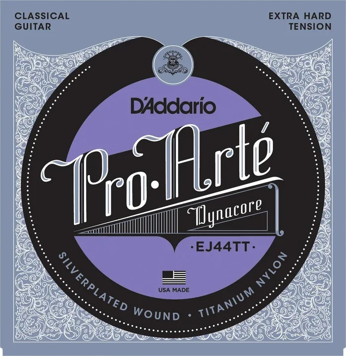 D’Addario EJ44TT ProArte Dynacore Classical Guitar Strings, Titanium Trebles, Extra-Hard Tension