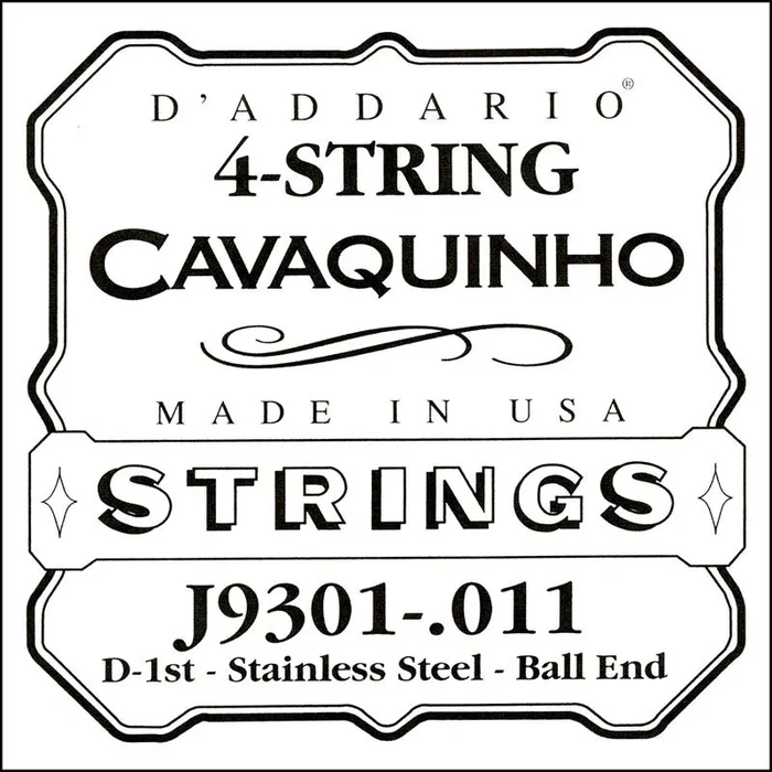 D’Addario J9301 Plain Steel Single Cavaquinho String, .011