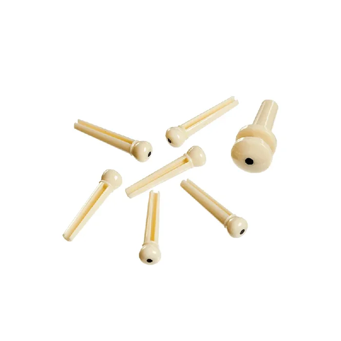 D’Addario Moulded Bridge Pin and End Pin- Ivory w/ Black Dot