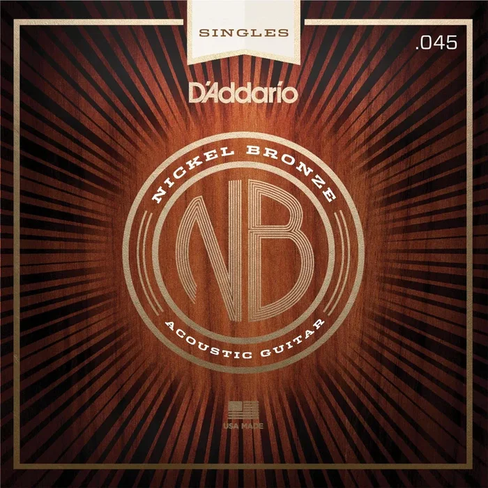 D’Addario NB045 Nickel Bronze Wound Acoustic Guitar Single String, .045