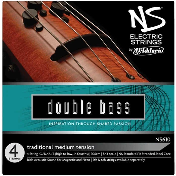 D’ADDARIO NS610 3/4 NS Electric Traditional Bass String Set, Medium Tension