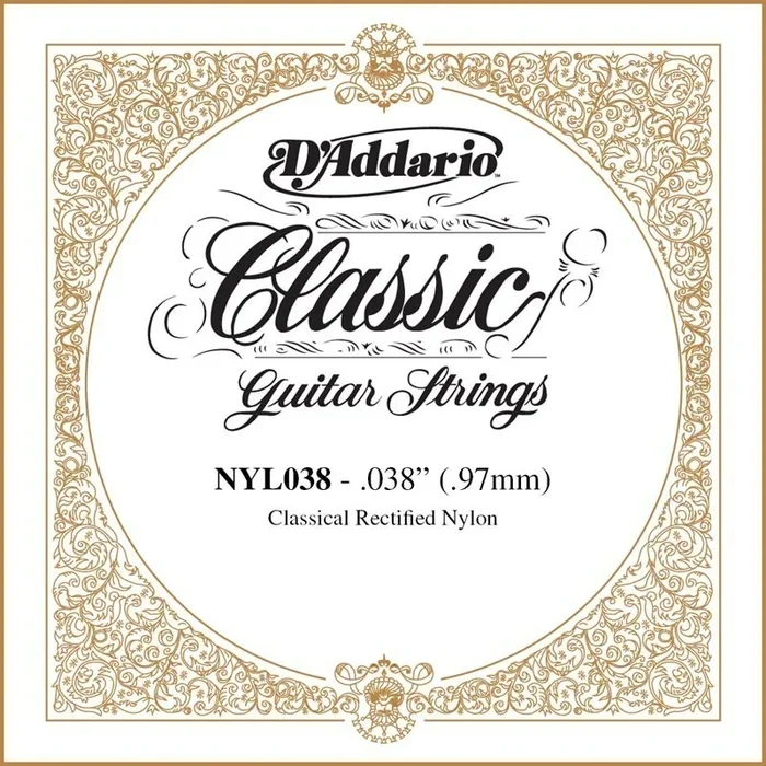 D’Addario NYL038 Rectified Nylon Classical Guitar Single String ,.038