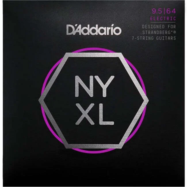 D’Addario NYXL09564SB Electric Guitar Strings 7-Str Nickel Wound 9.5-64 Custom Light