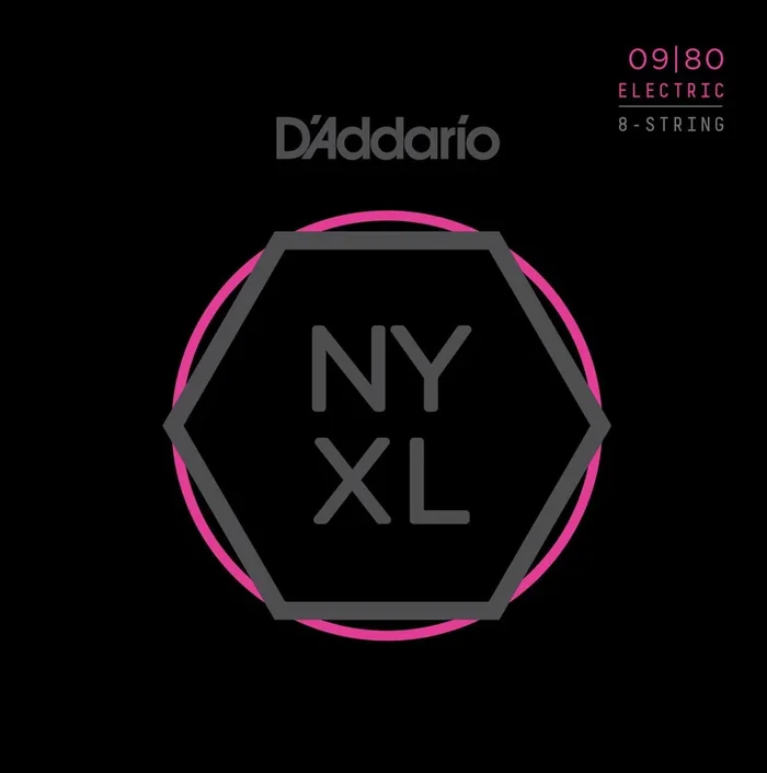 D’Addario NYXL0980 Nickel Wound 8-String Electric Guitar Strings, Super Light, 09-80