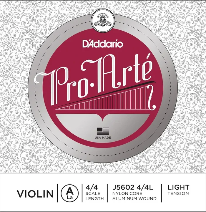 D’Addario Pro-Arte Violin Single A String, 4/4 Scale, Light Tension