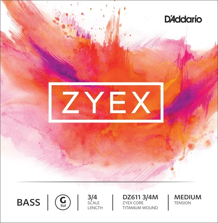 D’Addario Zyex Bass Single G String, 3/4 Scale, Medium Tension
