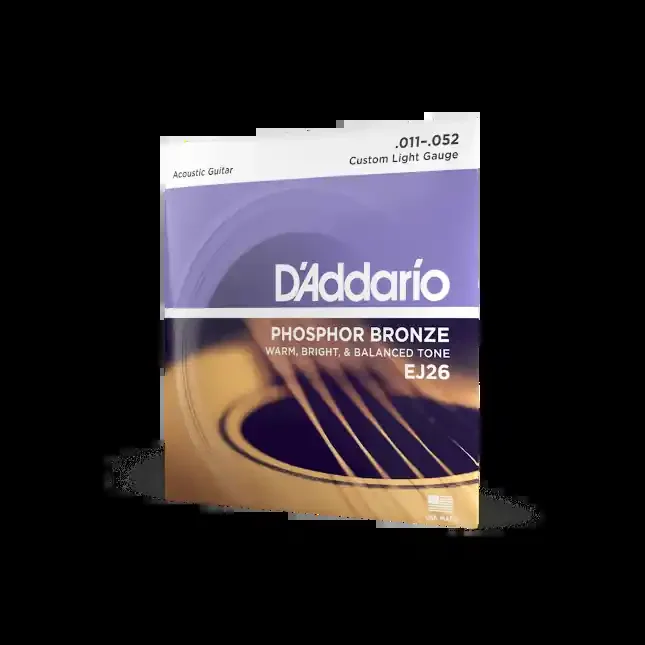 D‘Addario 11-52 – Custom Light Phosphor Bronze Acoustic Guitar Strings