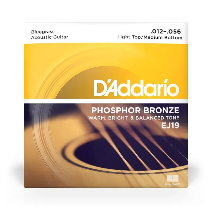 D‘Addario EJ19 Phosphor Bronze 12-56 Acoustic Guitar Strings, Bluegrass