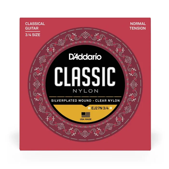 D‘Addario EJ27N Student 3/4 Size Classical Guitar Strings, Normal Tension