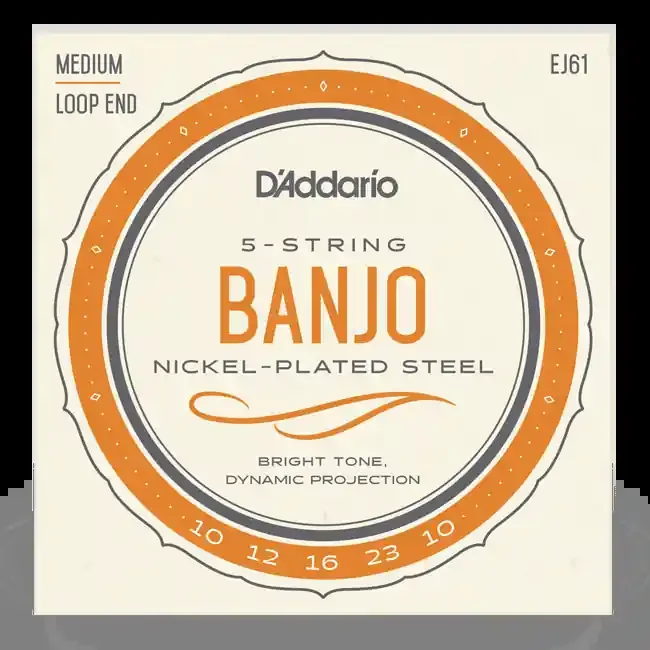D‘Addario EJ61 Medium Nickel Plated 5 String Banjo Set