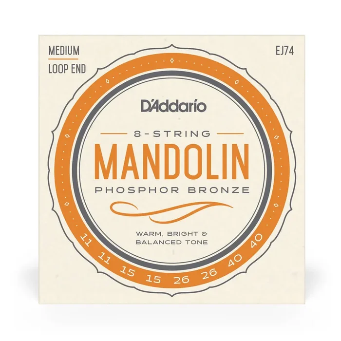 D‘Addario EJ74 Mandolin Strings, Phosphor Bronze Wound, Loop End, 11-40 Medium