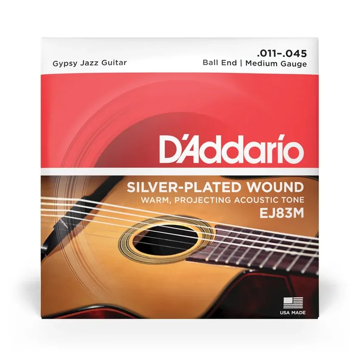 D‘Addario EJ83M Gypsy Jazz 11-45 Acoustic Guitar Strings, Ball-End, Medium