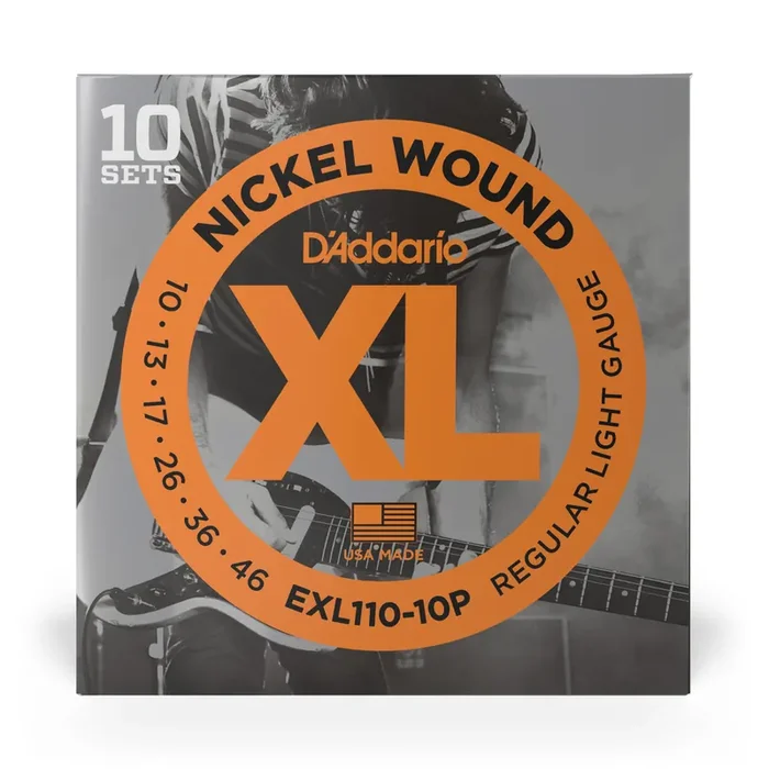 D‘Addario EXL110-10P Nickel Wound 10-46 Electric Guitar Strings, 10-Pack