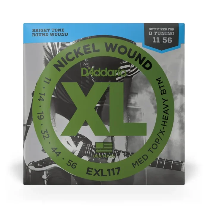 D‘Addario EXL117 Nickel Wound 11-56 Electric Guitar Strings, Drop-D Heavy