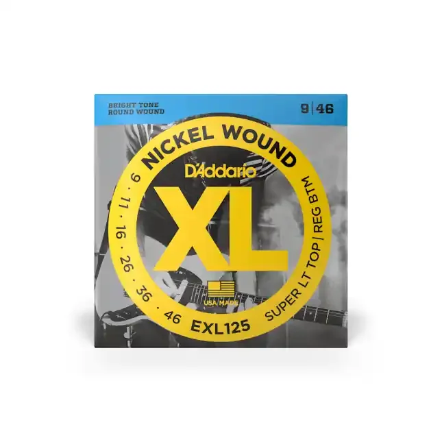 D‘Addario EXL125 09-46 Super Light Top/Regular Bottom, XL Nickel Electric Guitar Strings