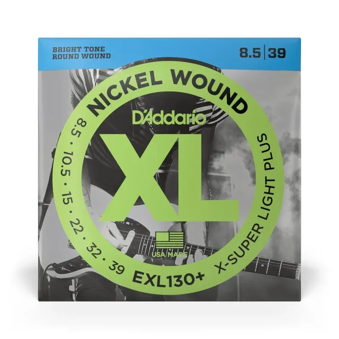 D‘Addario EXL130+ Nickel Wound 8.5-39 Electric Guitar Strings, Super Light-Plus