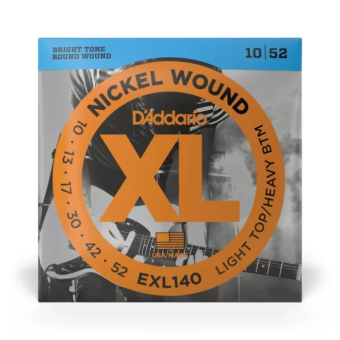 D‘Addario EXL140 Nickel Wound 10-52 Electric Guitar Strings, Light Top Heavy Bottom