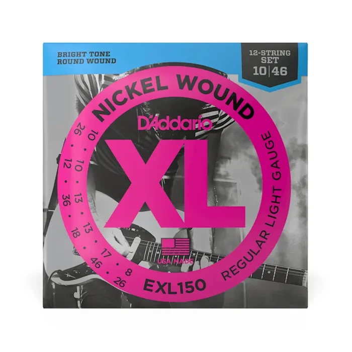 D‘Addario EXL150 XL Nickel Wound Electric Guitar Strings, 12-String, Regular Light, 10-46