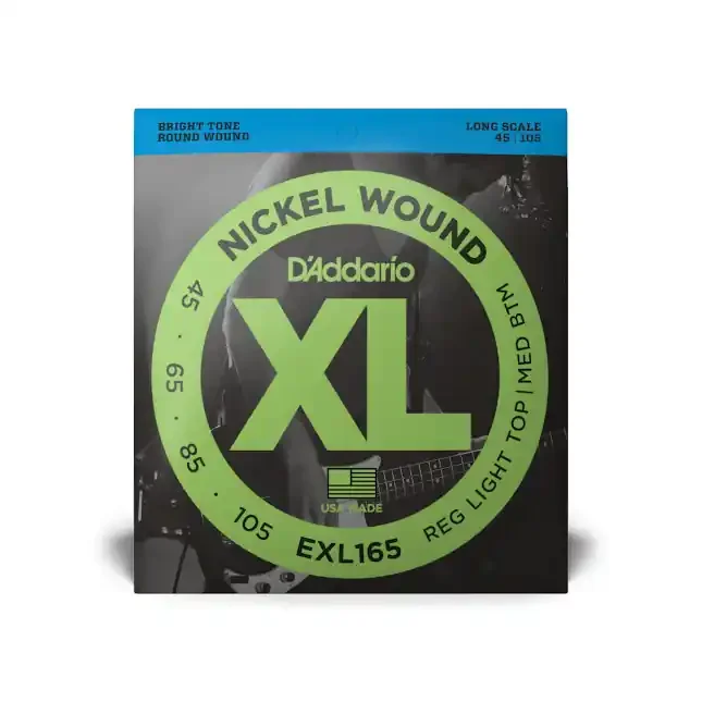 D‘Addario EXL165 45-105 Regular Light Top/Medium Bottom, Long Scale, XL Nickel Bass Strings