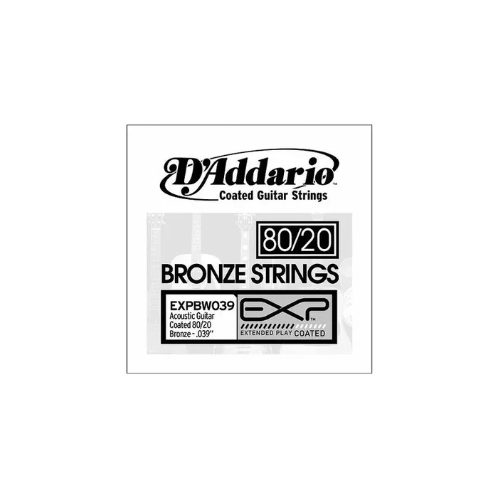 D‘Addario EXPBW039 80/20 Bronze EXP Coated Acoustic Guitar Single String .039