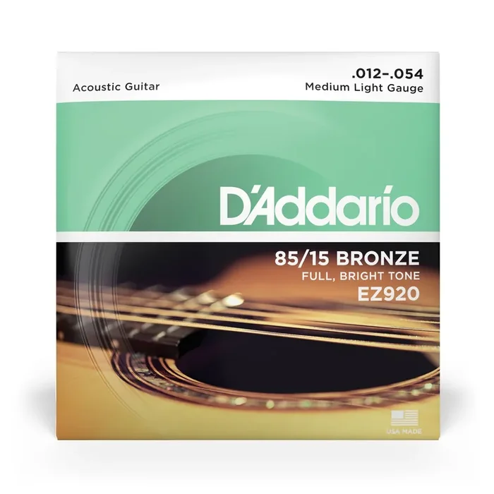 D‘Addario EZ920 85/15 Bronze 12-54 Acoustic Guitar Strings, Medium-Light