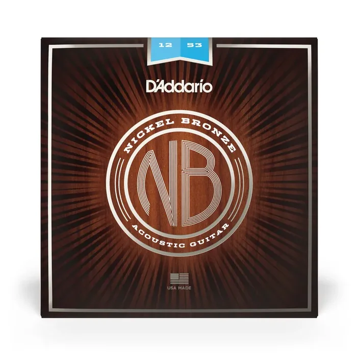 D‘Addario NB1253 Nickel Bronze Acoustic Guitar Strings, Light, 12-53