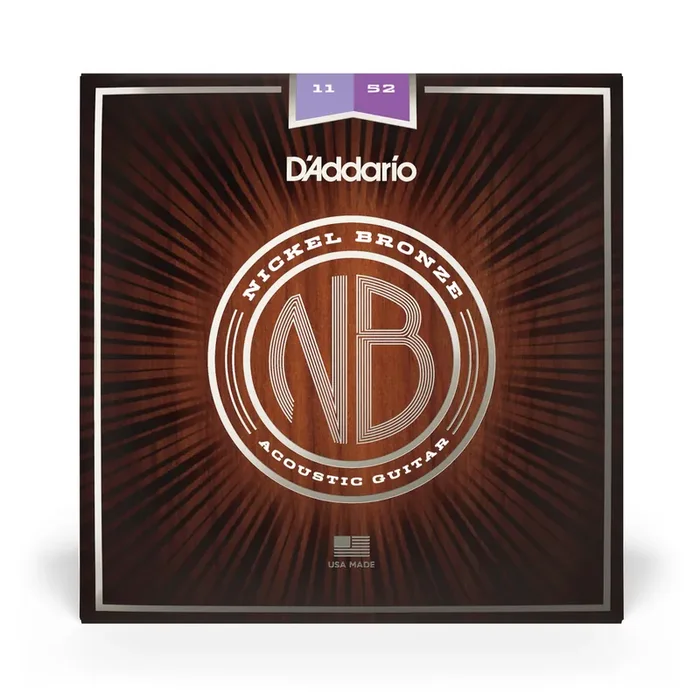 D‘Addario Nickel Bronze 11-52 Acoustic Guitar Strings, Custom Light