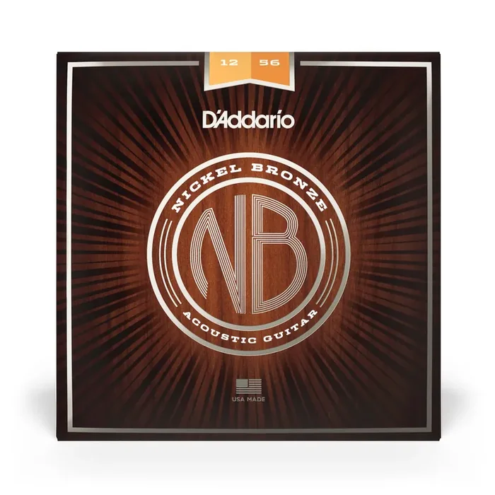 D‘Addario Nickel Bronze 12-56 Acoustic Guitar Strings, Light-Medium