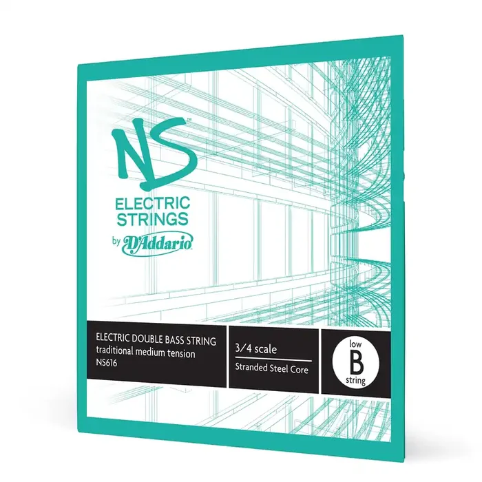 D‘Addario NS616 NS Electric Traditional Bass Single Low B, 3/4 Scale, Medium Tension