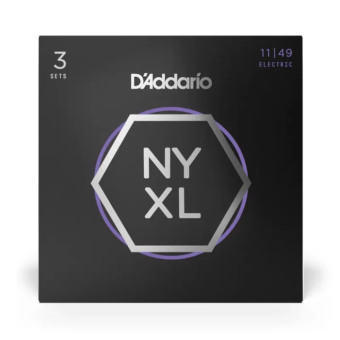 D‘Addario NYXL Nickel Wound 11-49 Electric Guitar Strings, Jazz Rock, 3-Pack [NYXL1149-3P]