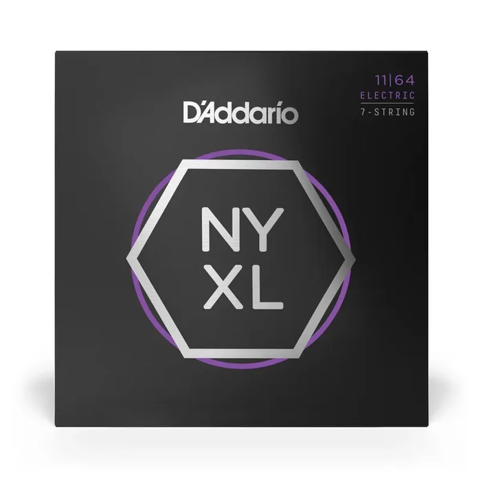 D‘Addario NYXL Nickel Wound 7-String 11-64 Electric Guitar Strings, Medum [NYXL1164]