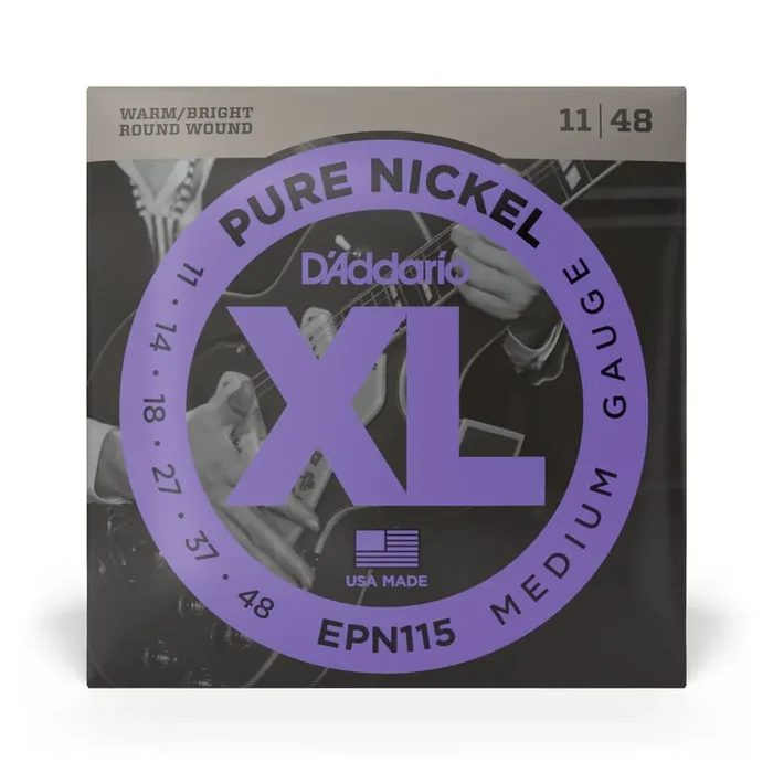 D‘Addario Pure Nickel 11-48 Electric Guitar Strings, Jazz Rock