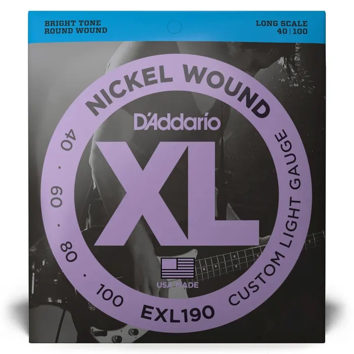 D‘Addario XL-Series Nickel Wound 40-100 Bass Guitar Strings, Long Scale [EXL190]