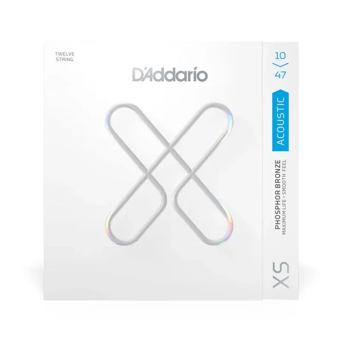 D‘Addario XSAPB1047-12 Phosphor Bronze 12-String Acoustic Guitar Strings, Light, 10-47