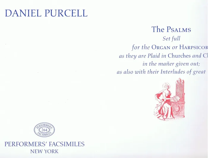 D. Purcell Psalms set for the Organ or Harpsichord