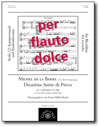 de la Barre Deuxieme Suite de Pieces for Recorder Duet